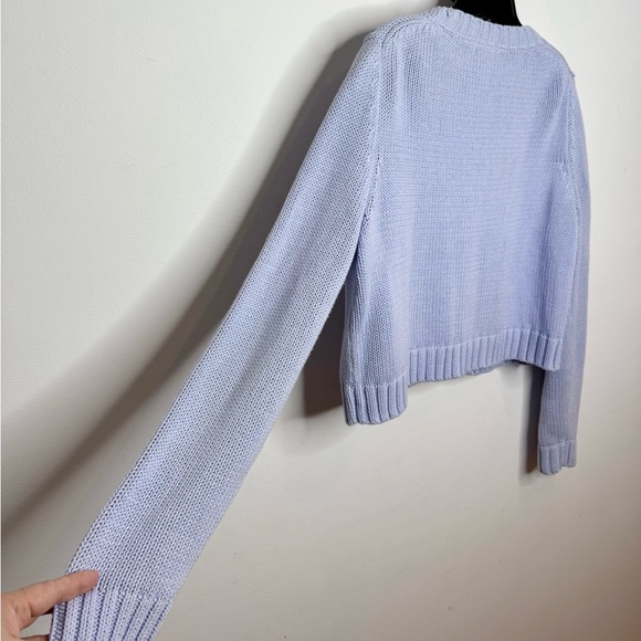 525 America Ribbed V-Neck Cropped Cardigan - Picture 6 of 9